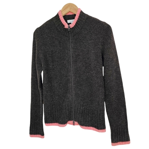 IMAR Wool Blend Sweater Sz XL Brown Zip Front Fall Fashion Layering Essential - Picture 2 of 12